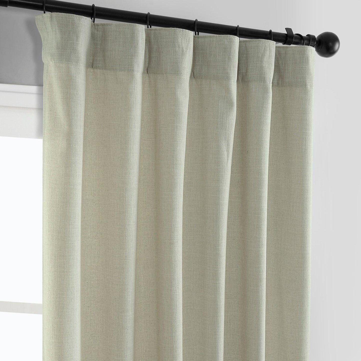 Greige Simply Faux Linen Curtain Pair (2 Panels) - HalfPriceDrapes.com