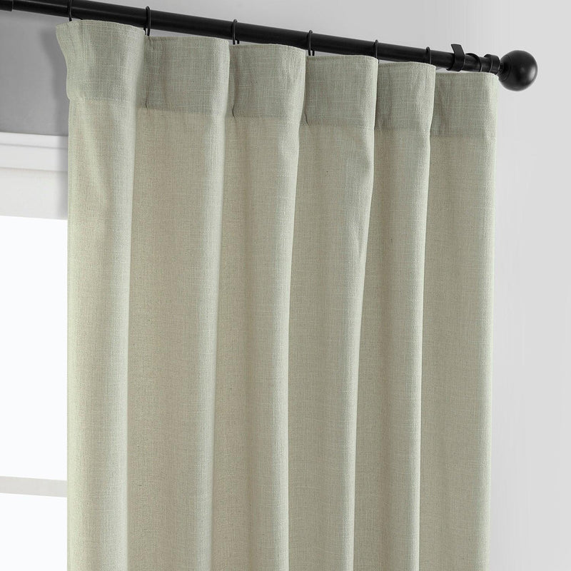 Greige Simply Faux Linen Curtain Pair (2 Panels) - HalfPriceDrapes.com