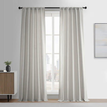 Light Sand Simply Faux Linen Curtain Pair (2 Panels)