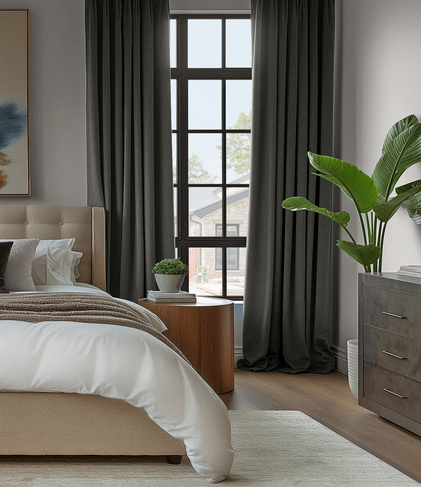 Gunmetal Grey Signature Velvet Custom Curtain