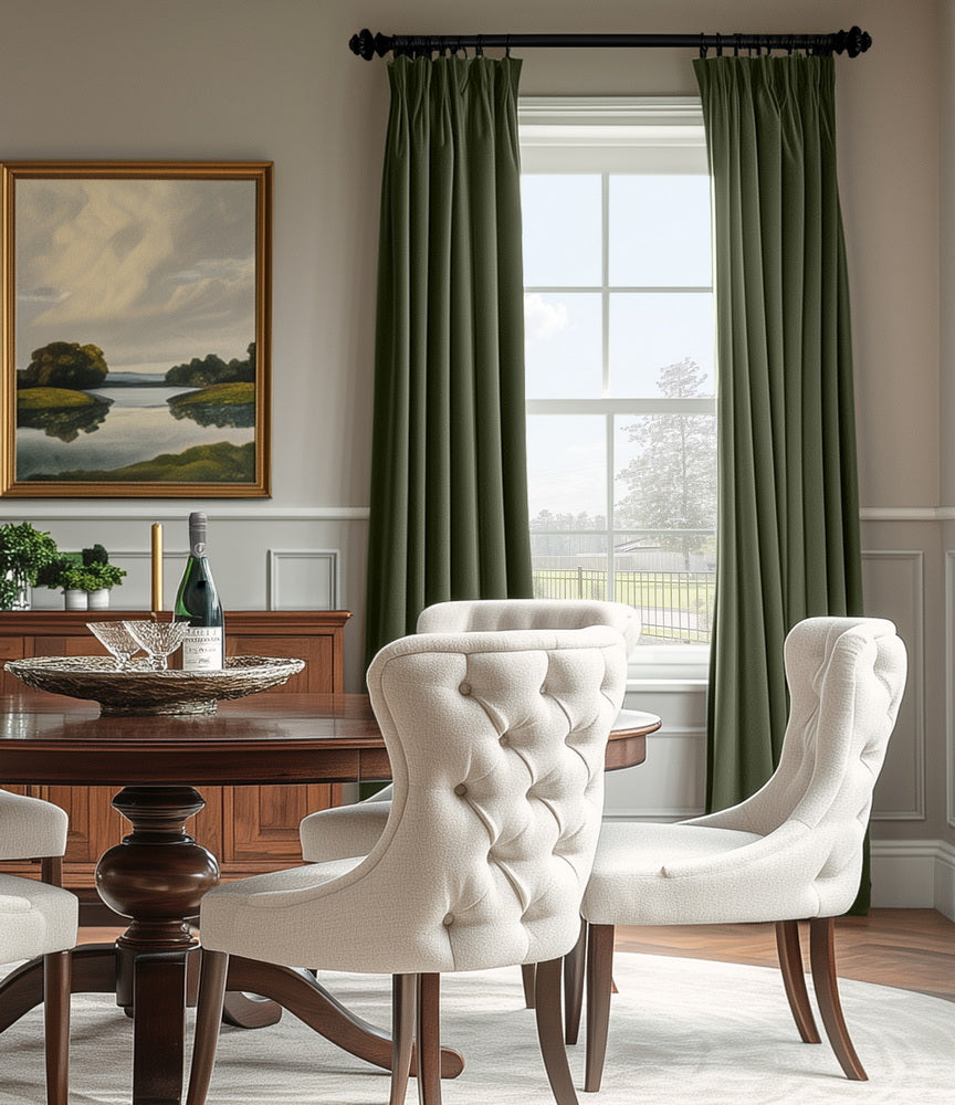Hunter Green Signature Velvet Custom Curtain