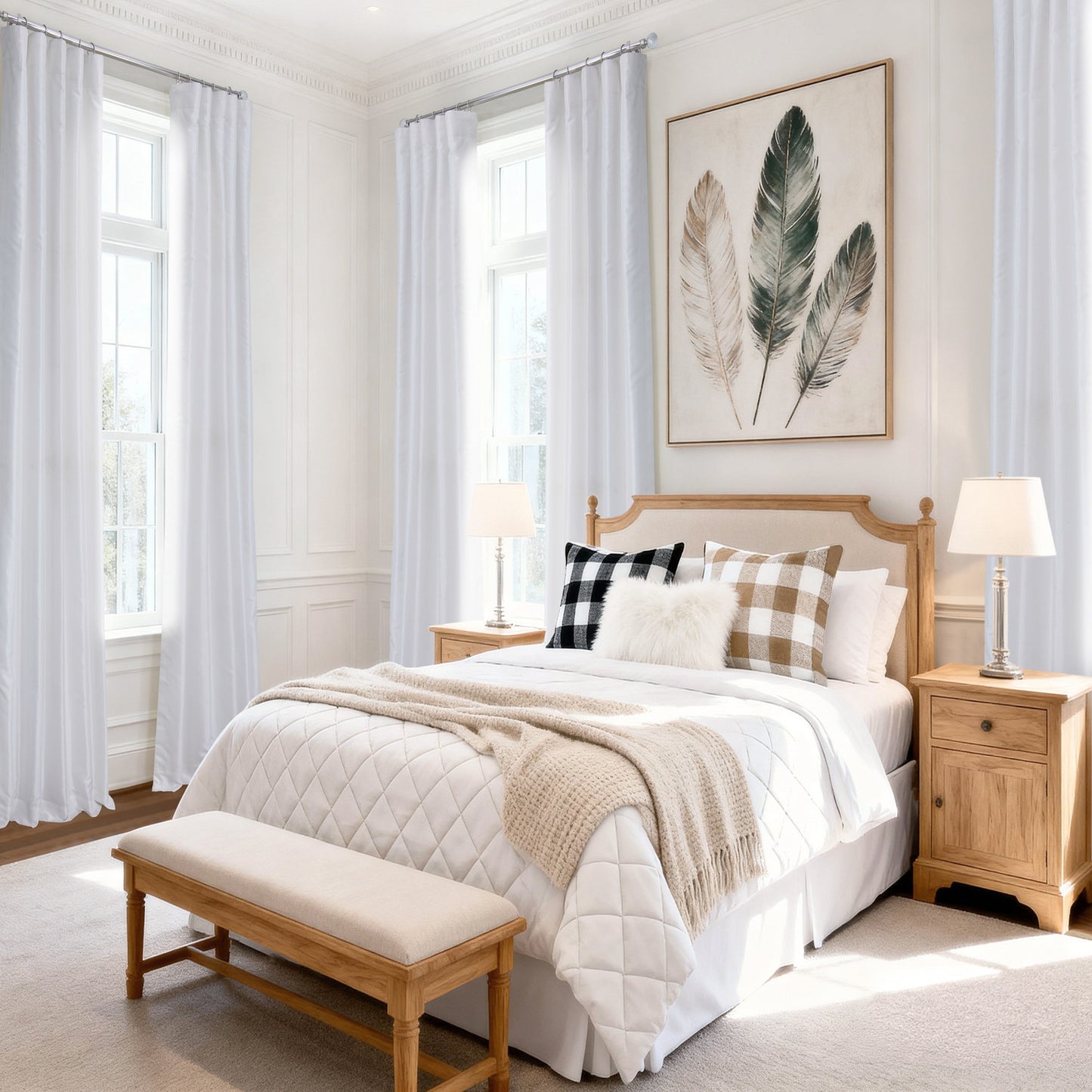 Ice Vintage Textured Faux Dupioni Silk Custom Curtain