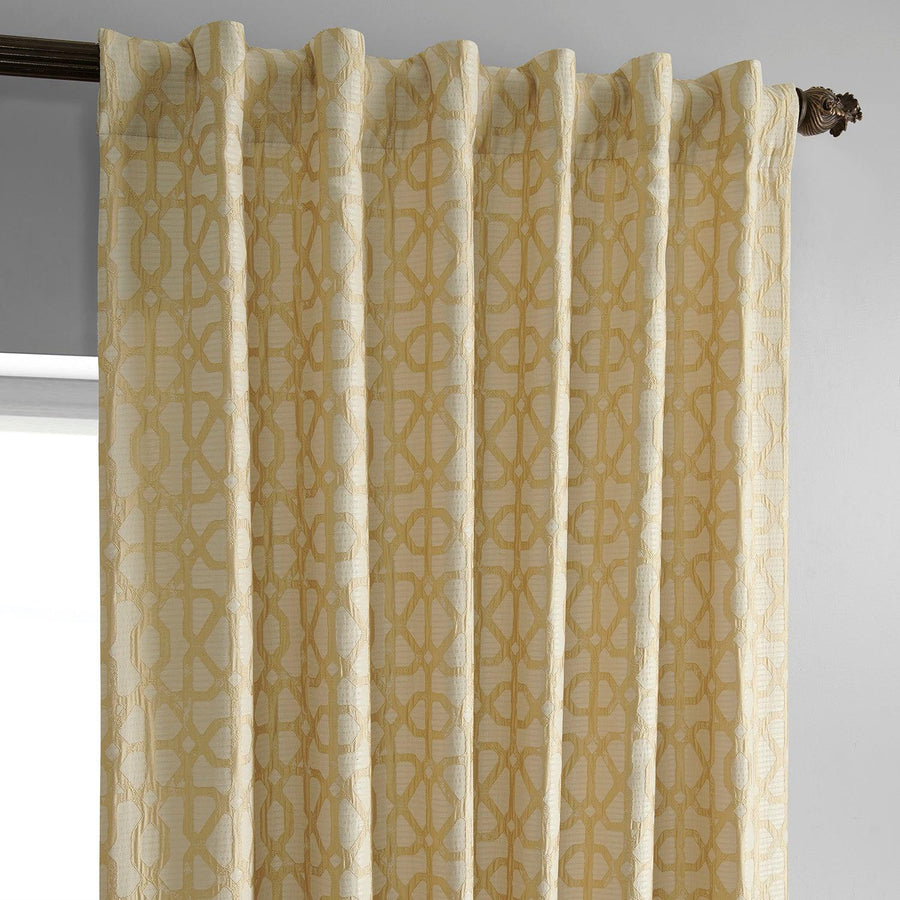 Metro Gold Faux Silk Jacquard Curtain - HalfPriceDrapes.com