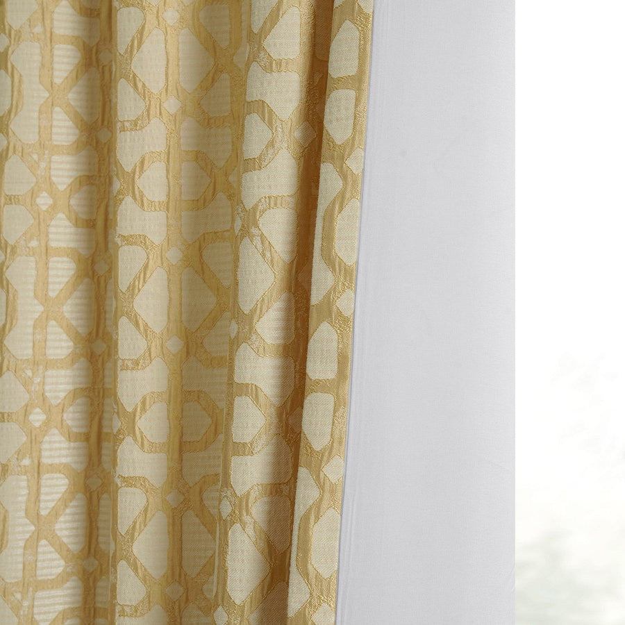 Metro Gold Faux Silk Jacquard Curtain - HalfPriceDrapes.com