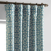 Metro Teal Blue Faux Silk Jacquard Curtain - HalfPriceDrapes.com