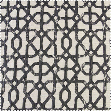 Metro Black Faux Silk Jacquard Swatch - HalfPriceDrapes.com
