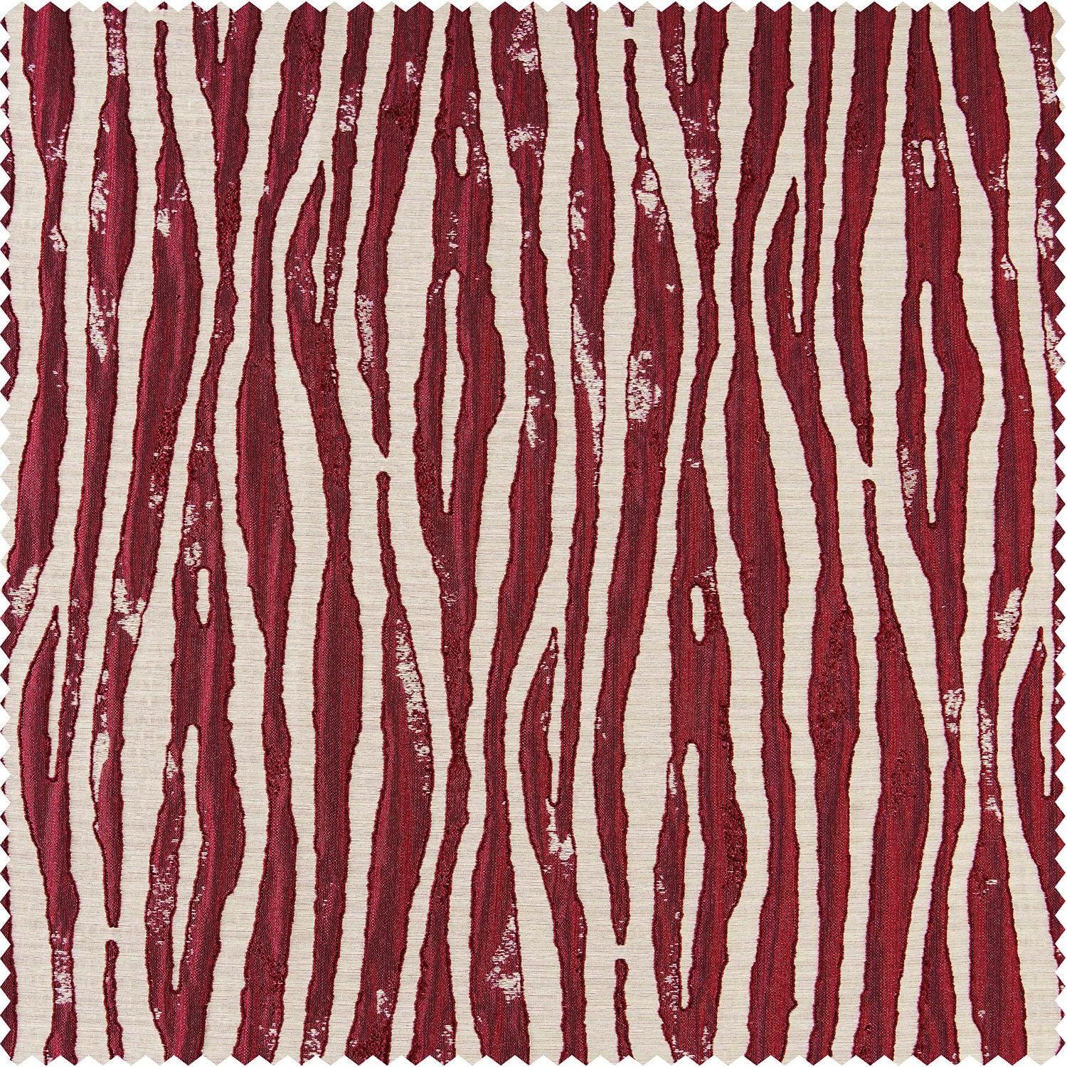 Tiger Stripe Red Faux Silk Jacquard Curtain