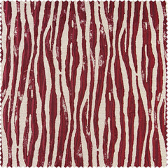 Tiger Stripe Red Striped Faux Silk Jacquard Room Darkening Curtain