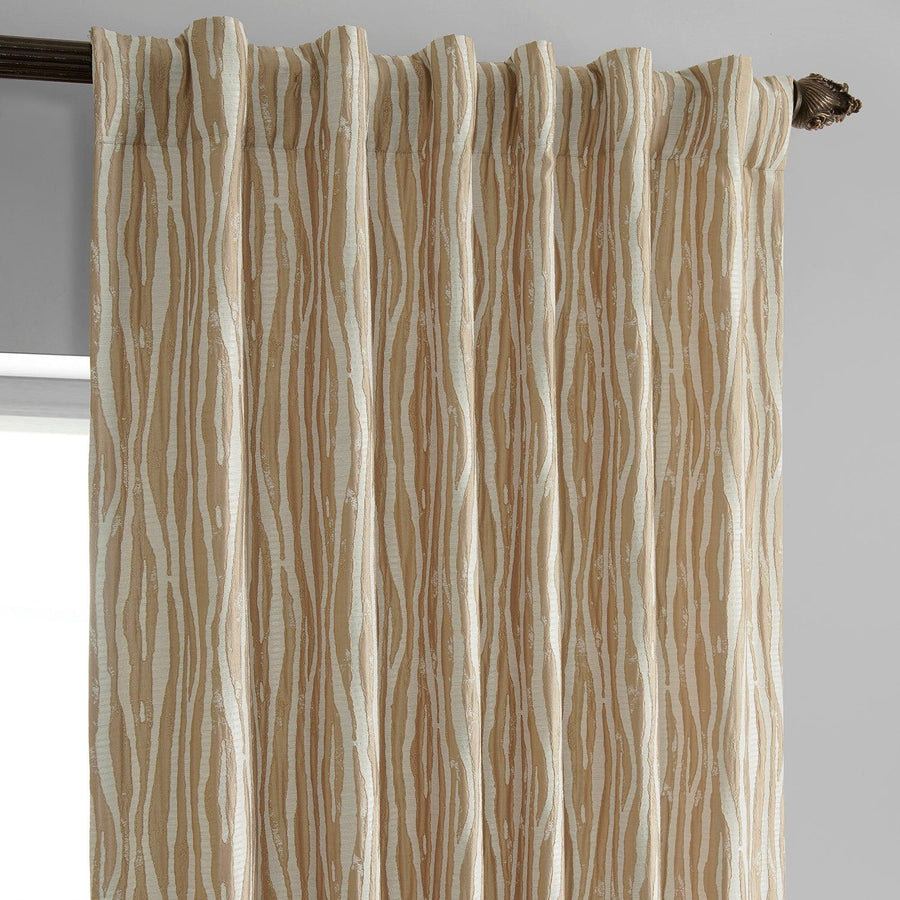 Tiger Stripe Gold Faux Silk Jacquard Curtain - HalfPriceDrapes.com