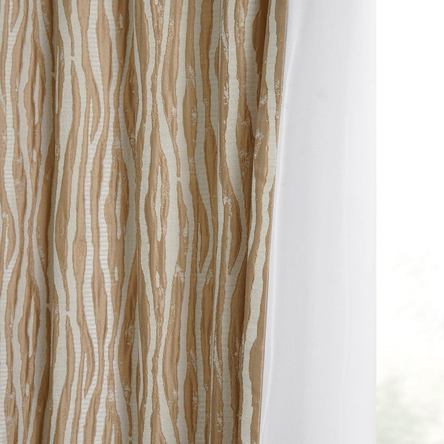 Tiger Stripe Gold Faux Silk Jacquard Curtain - HalfPriceDrapes.com