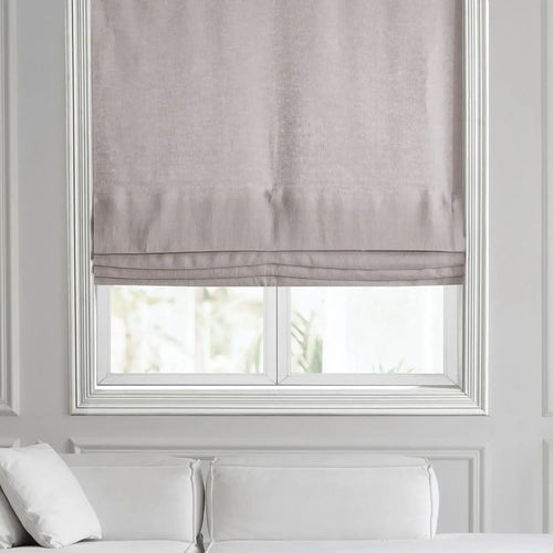 Earl Grey French Linen Roman Shade