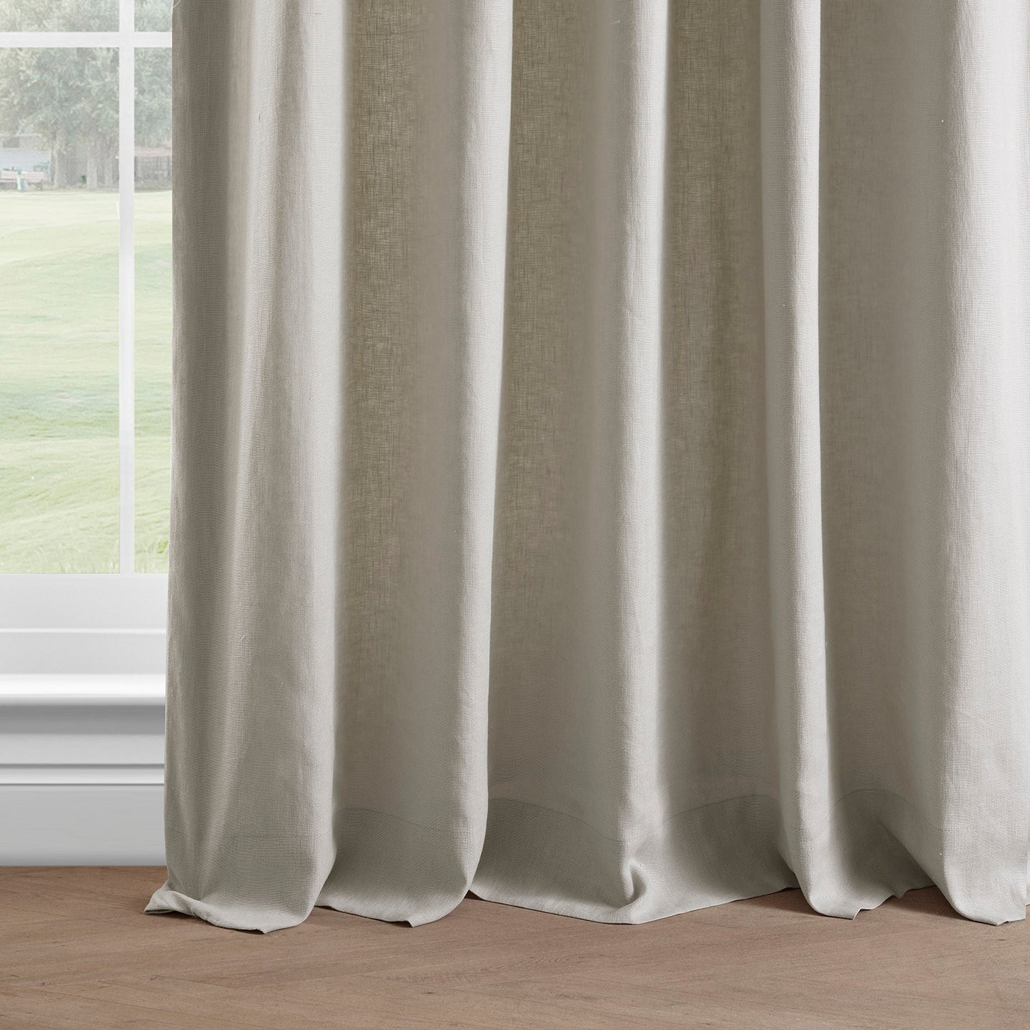 Fresh Khaki French Linen Custom Curtain