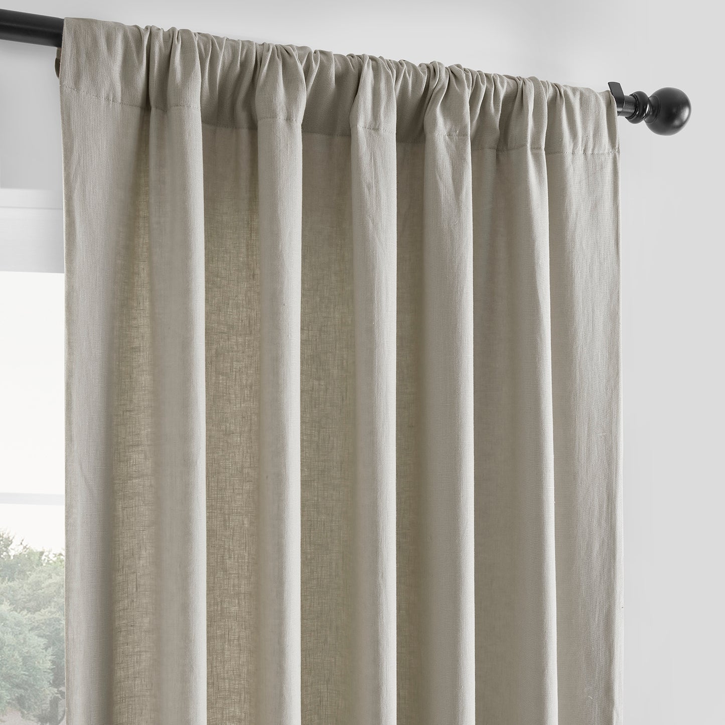 Fresh Khaki French Linen Custom Curtain