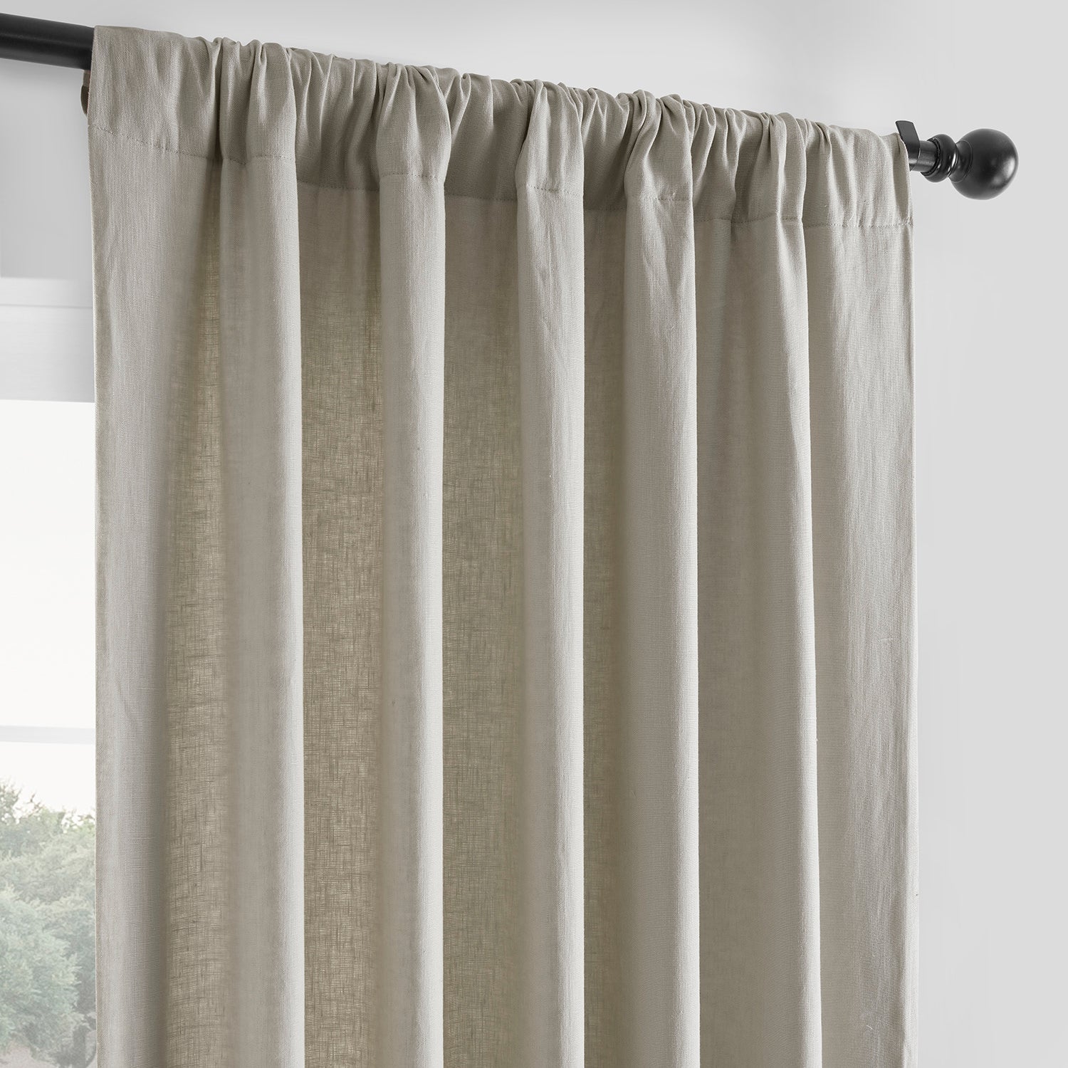 Fresh Khaki French Linen Custom Curtain