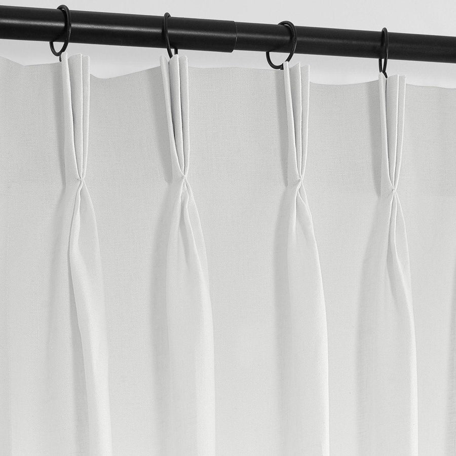 Crisp White French Pleat French Linen Curtain - HalfPriceDrapes.com