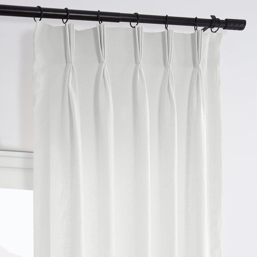 Crisp White French Pleat French Linen Curtain - HalfPriceDrapes.com