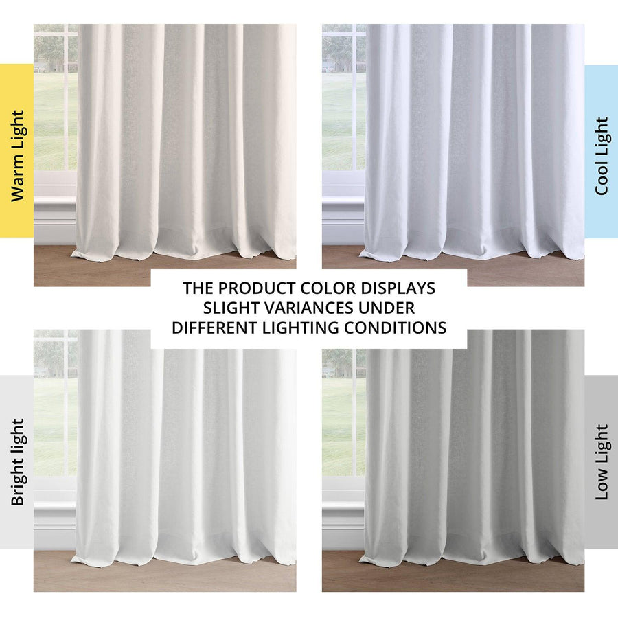 Crisp White French Linen Curtain - HalfPriceDrapes.com
