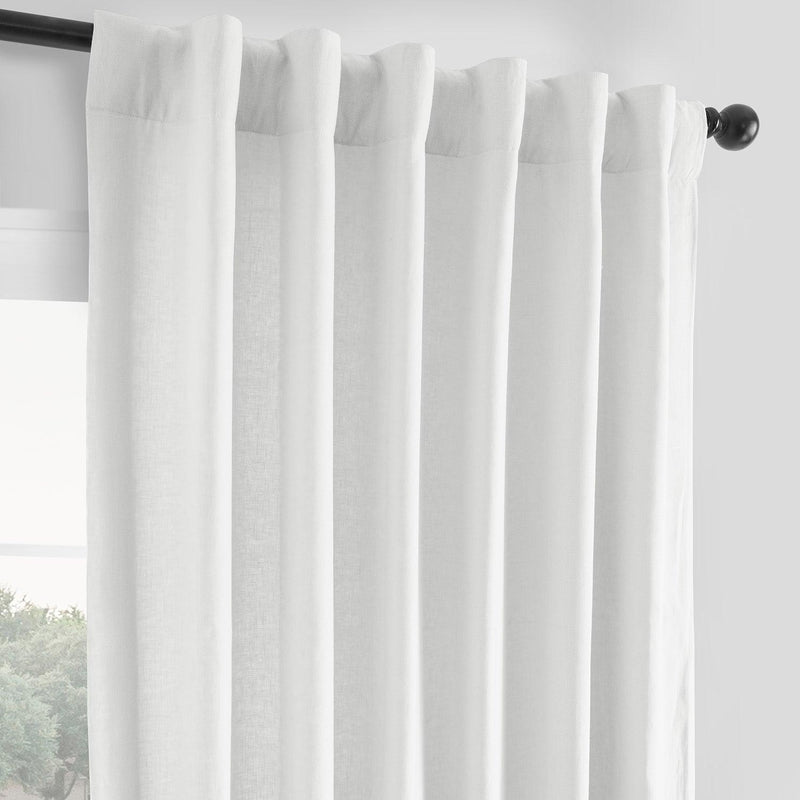 Crisp White French Linen Curtain - HalfPriceDrapes.com