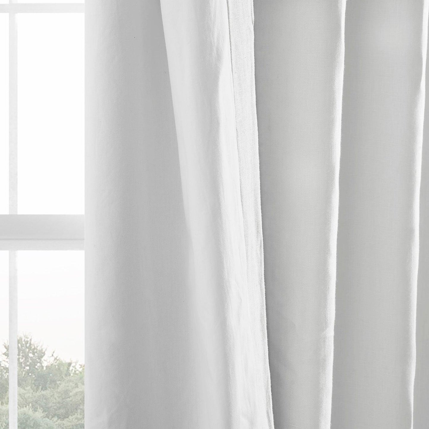 Crisp White French Linen Curtain - HalfPriceDrapes.com