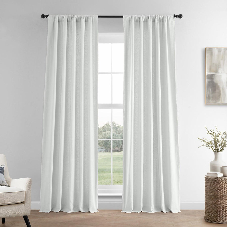 Crisp White French Linen Curtain - HalfPriceDrapes.com