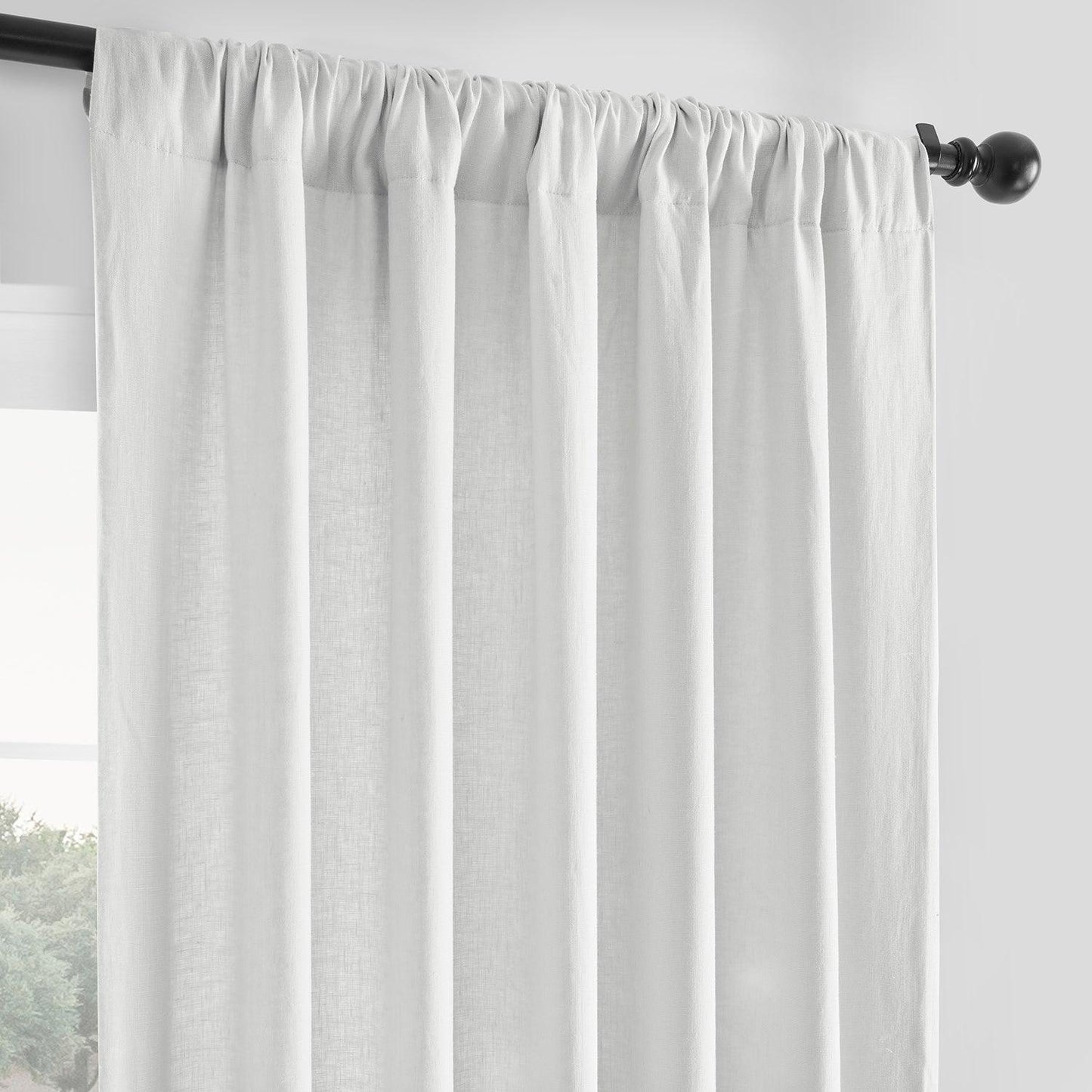 Crisp White French Linen Curtain - HalfPriceDrapes.com