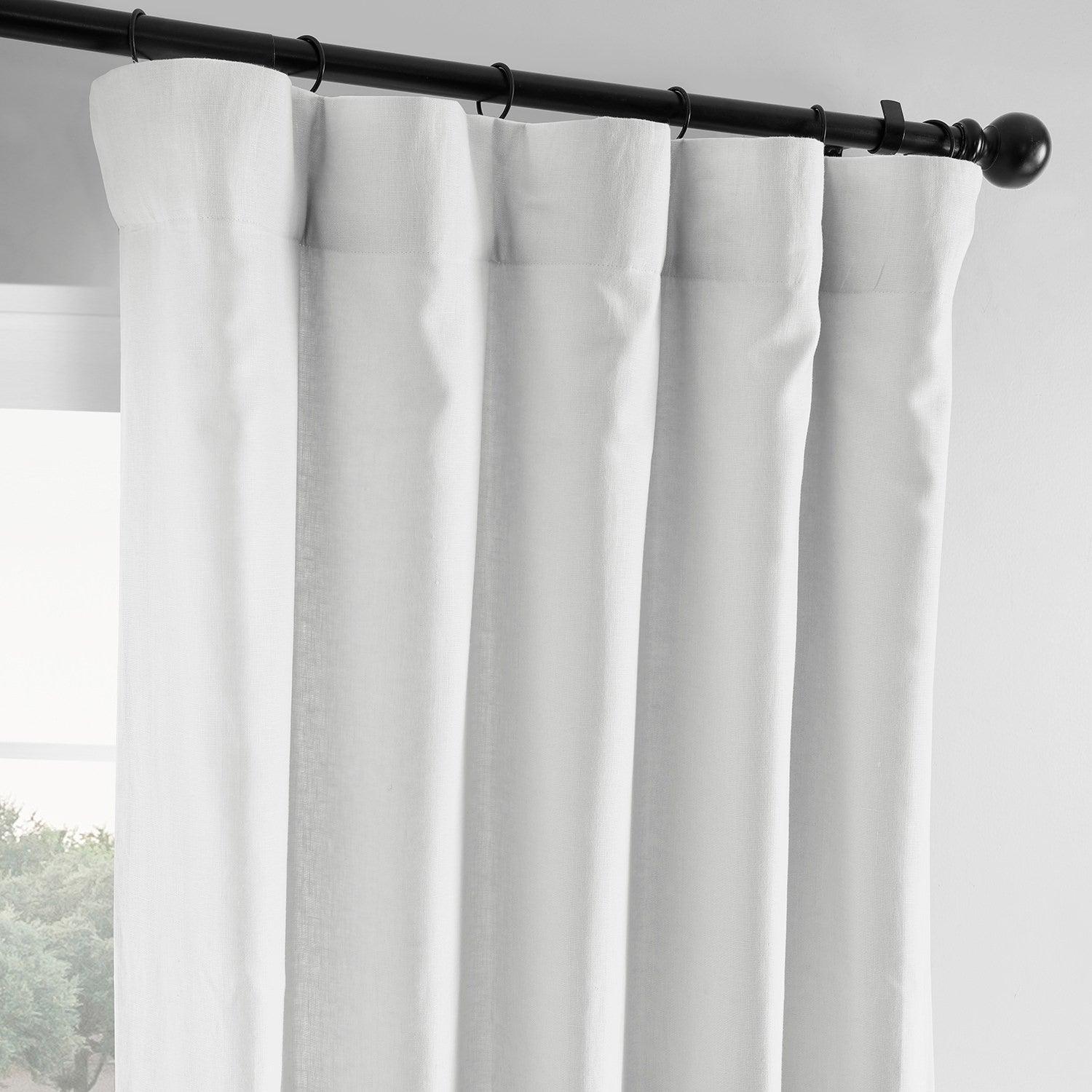 Crisp White French Linen Curtain - HalfPriceDrapes.com