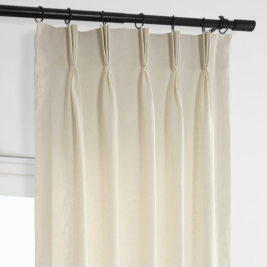 Ancient Ivory French Pleat French Linen Curtain - HalfPriceDrapes.com