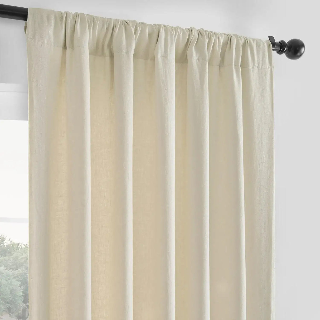 Ancient Ivory French Linen Room Darkening Curtain – HalfPriceDrapes.com