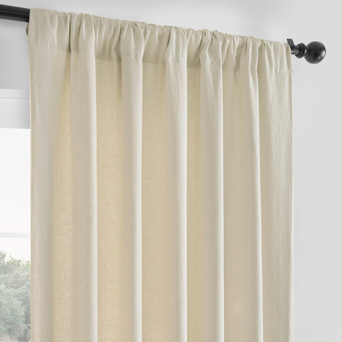 Ancient Ivory French Linen Curtain - HalfPriceDrapes.com
