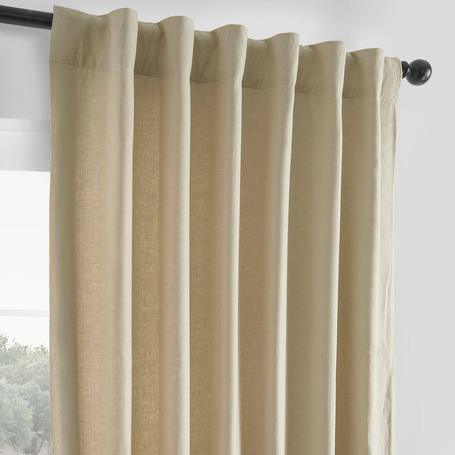 Walnut Beige French Linen Curtain - HalfPriceDrapes.com