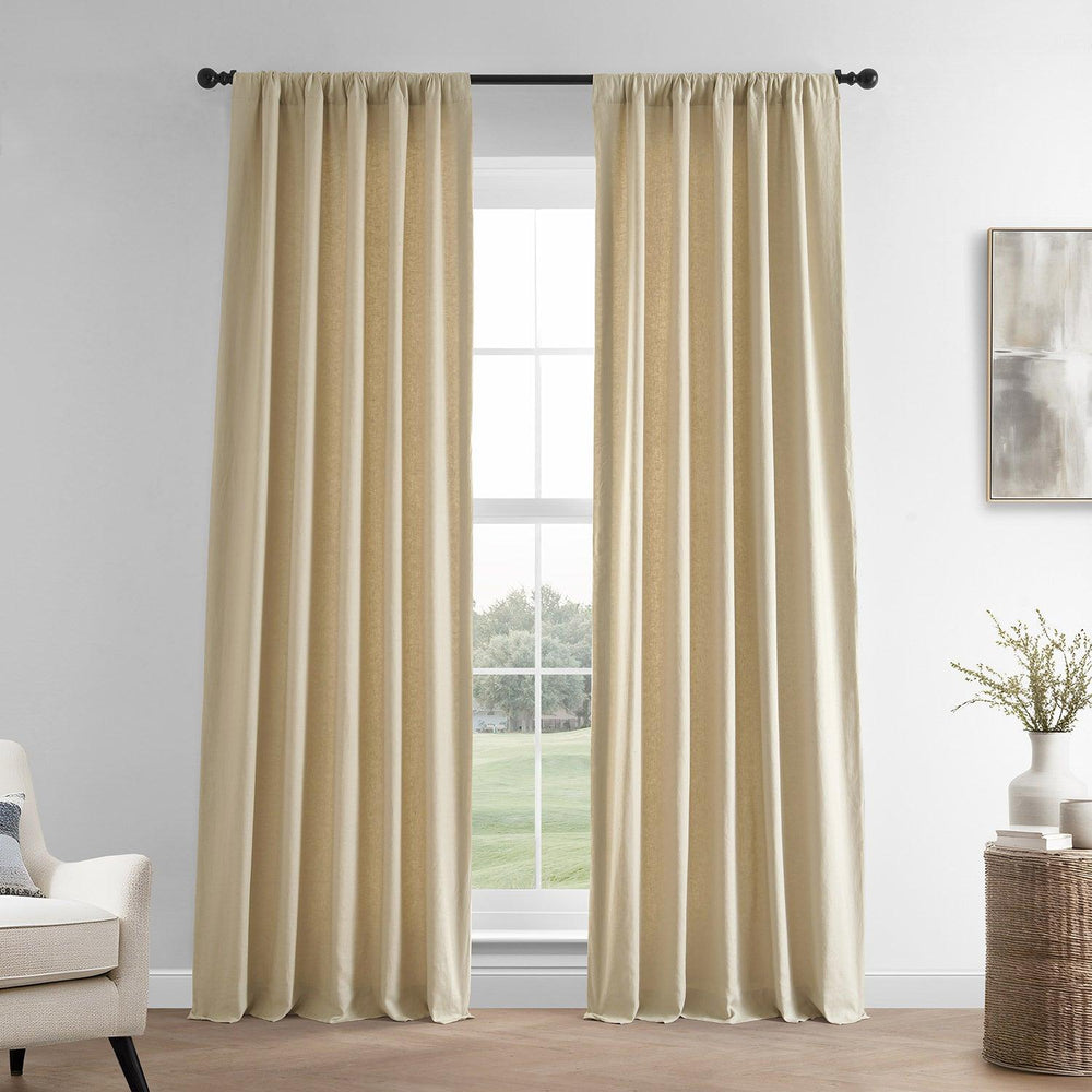 Walnut Beige French Linen Curtain - HalfPriceDrapes.com