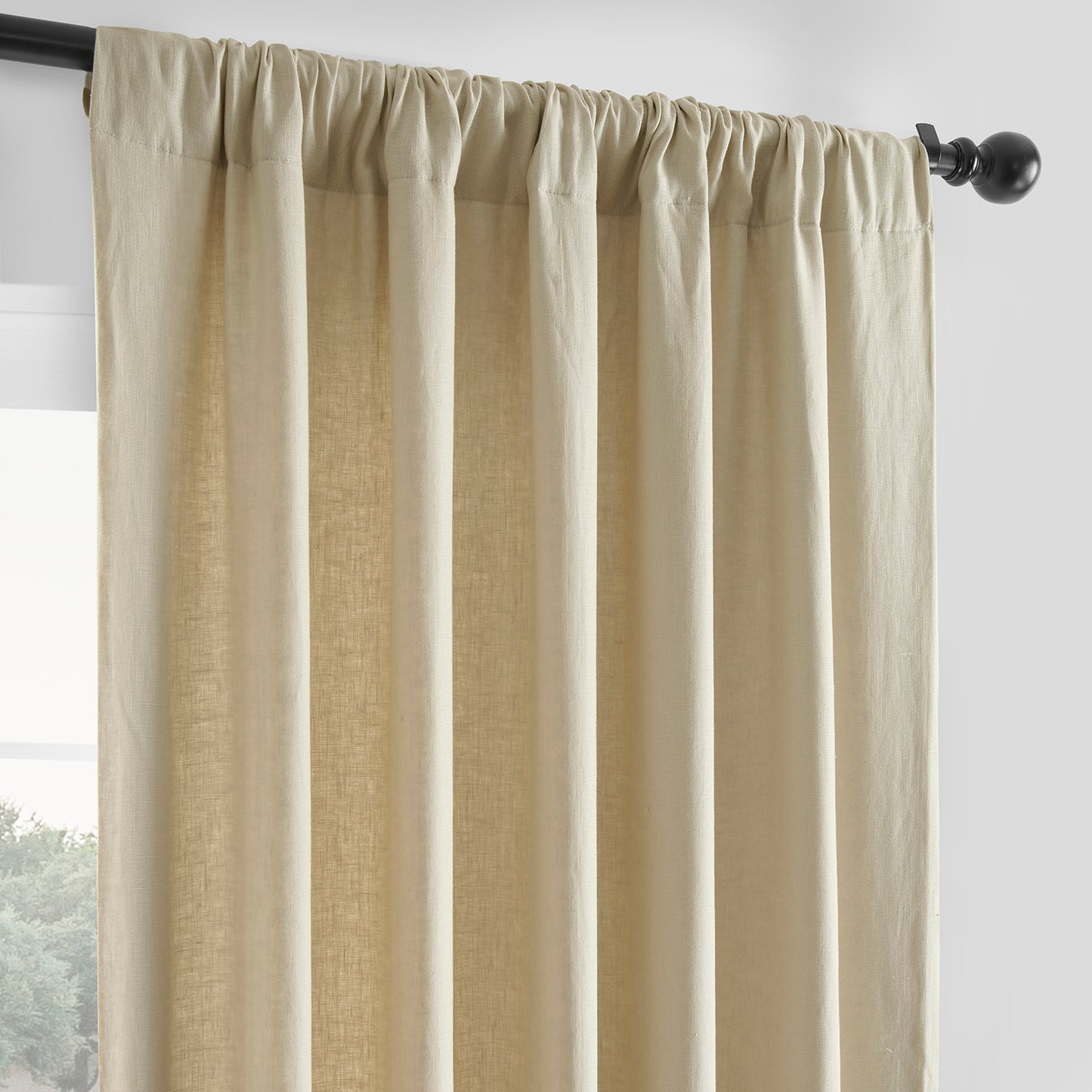 Walnut Beige French Linen Custom Curtain