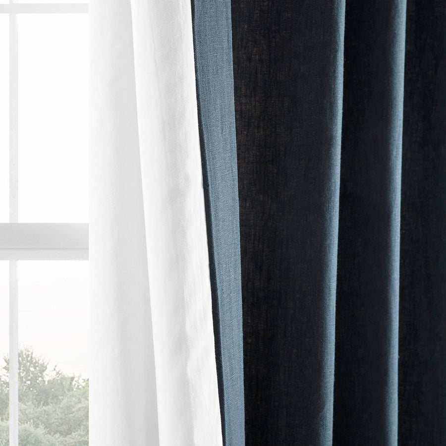Native Navy French Linen Curtain - HalfPriceDrapes.com