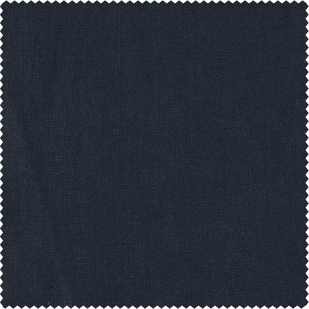 Native Navy French Linen Custom Curtain