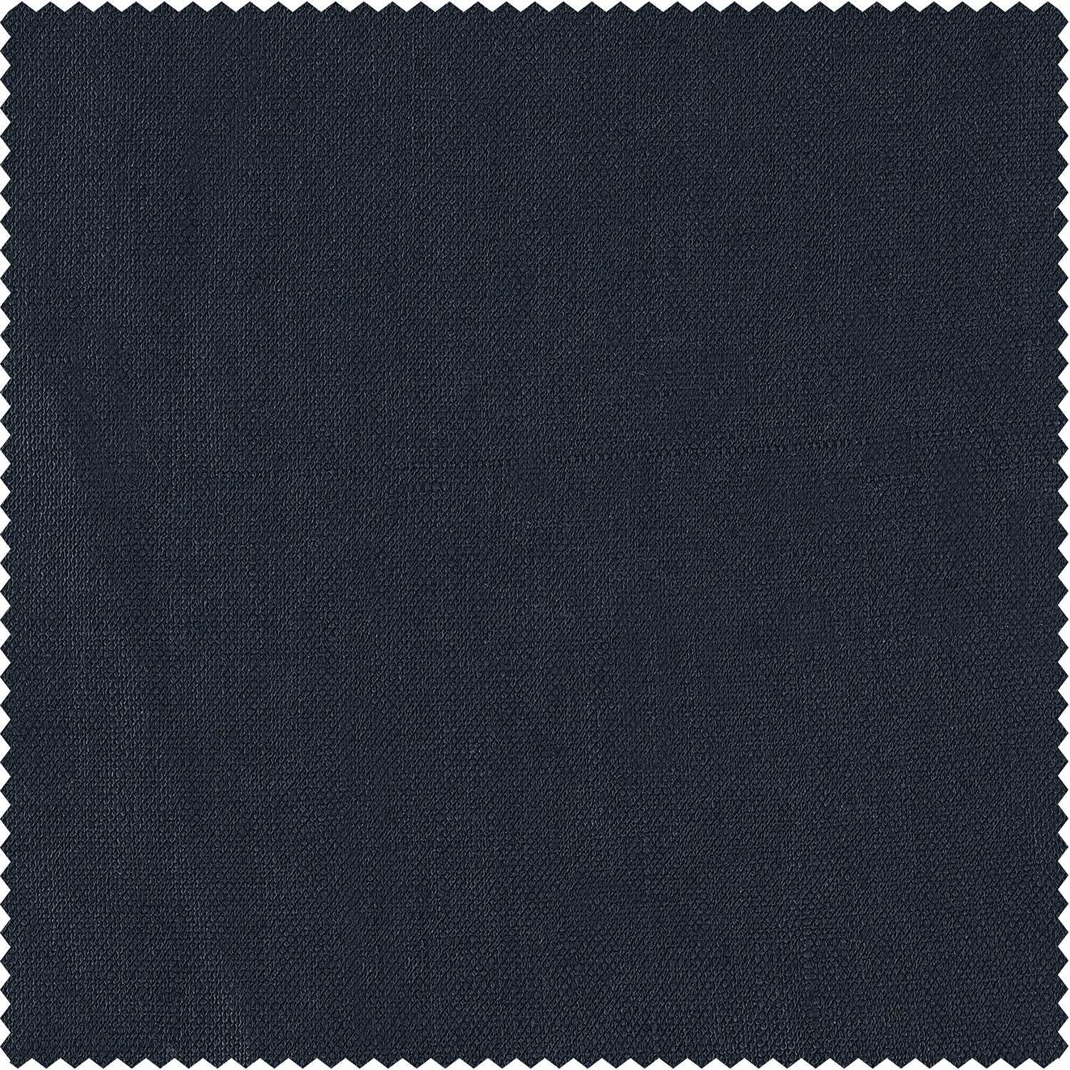 Native Navy French Linen Custom Curtain