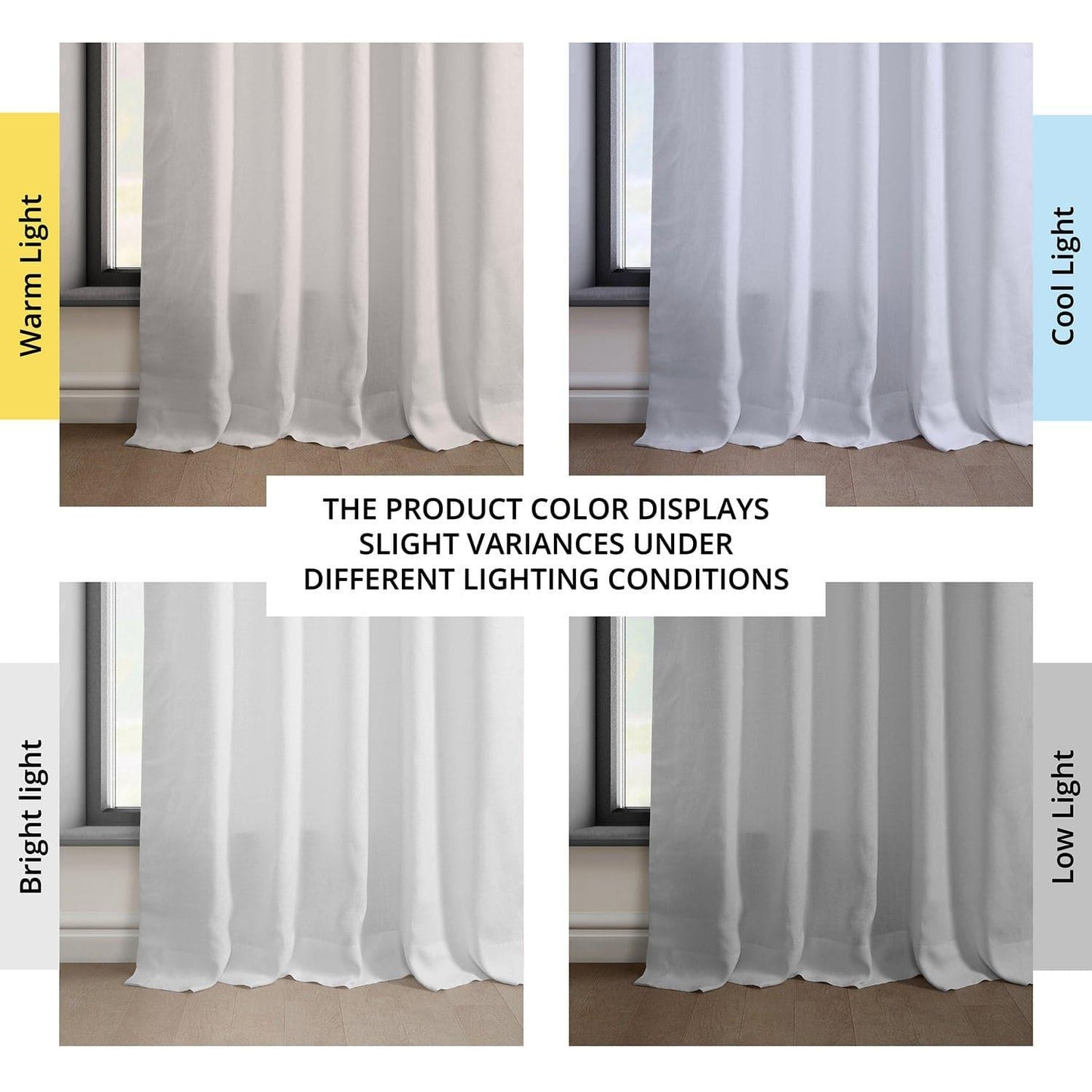 Bright White Euro Linen Curtain - HalfPriceDrapes.com