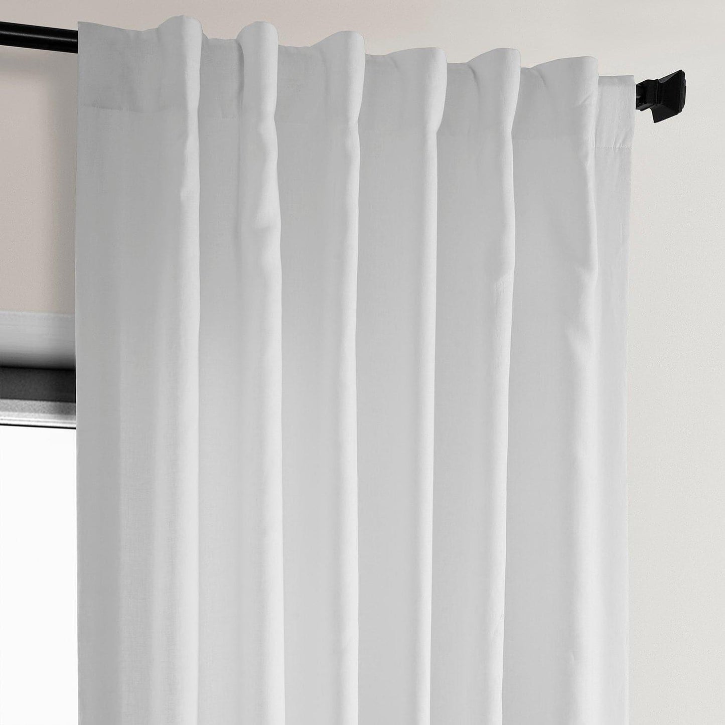 Bright White Euro Linen Curtain - HalfPriceDrapes.com