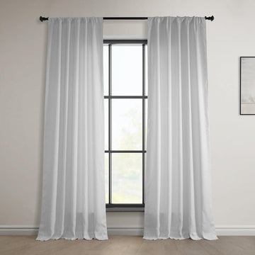 Bright White Euro Linen Room Darkening Curtain