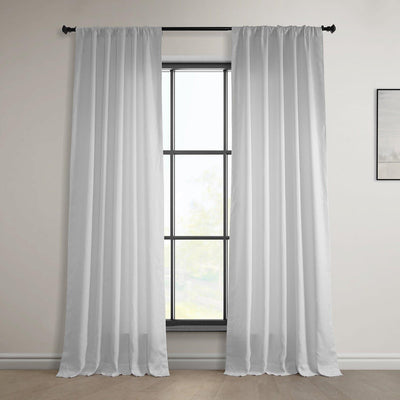 Bright White Euro Linen Room Darkening Curtain