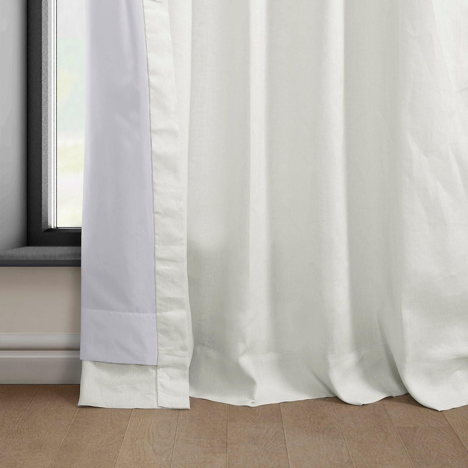 Warm White Euro Linen Curtain - HalfPriceDrapes.com