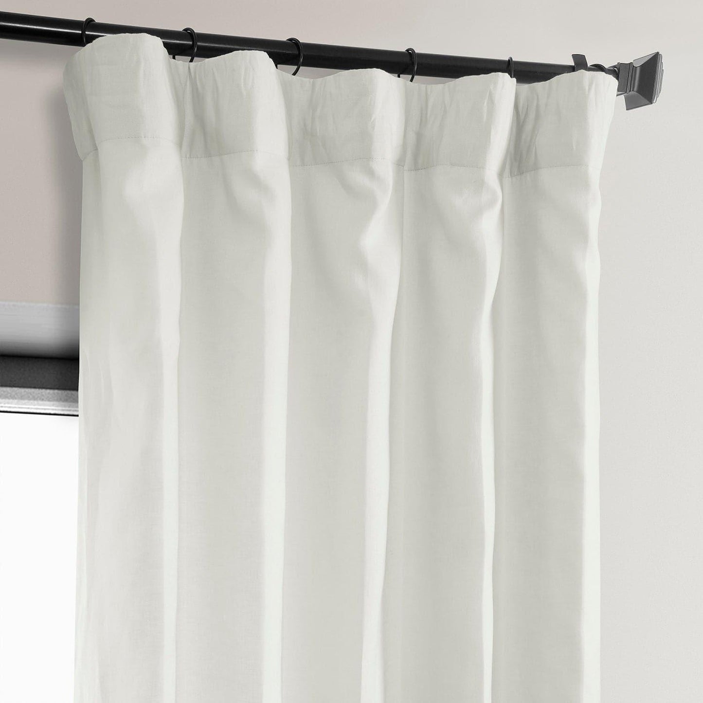 Warm White Euro Linen Curtain - HalfPriceDrapes.com