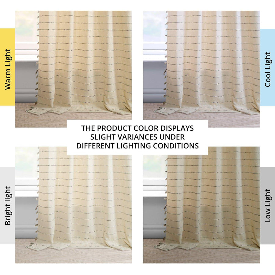 Nikos Loom Woven Cotton Sheer Curtain - HalfPriceDrapes.com