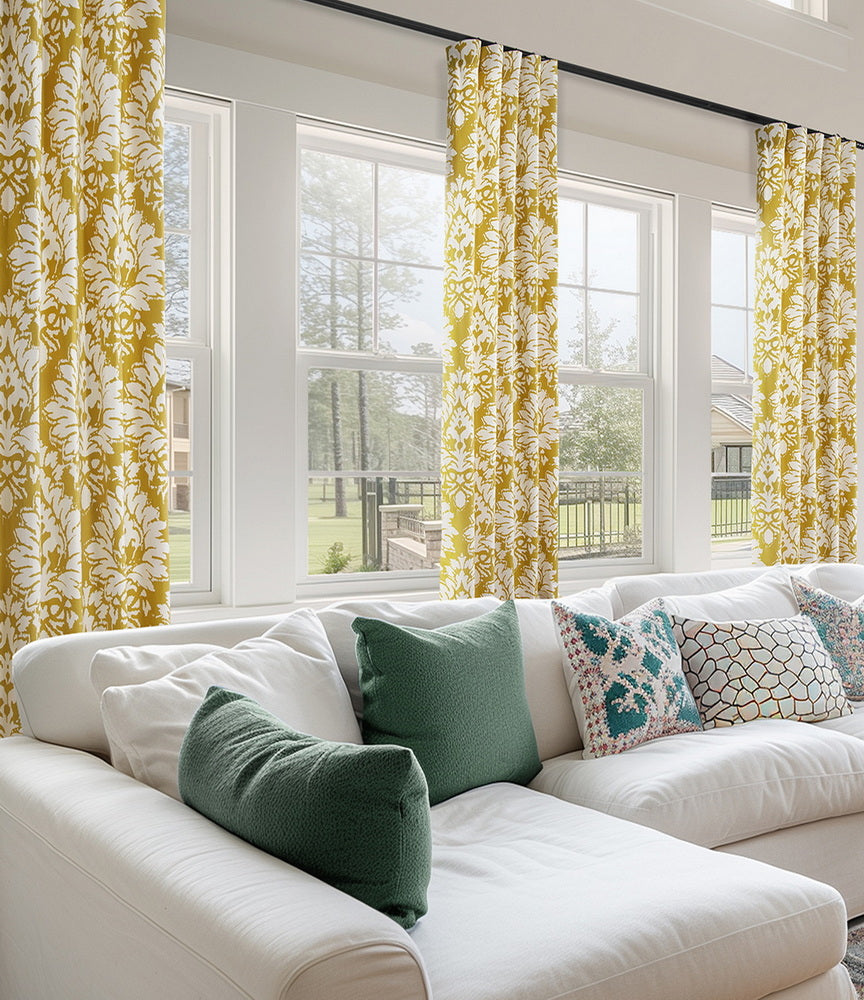 Lacuna Sun Floral Printed Cotton Custom Curtain