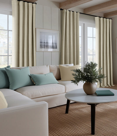 Light Beige Performance Linen Custom Curtain