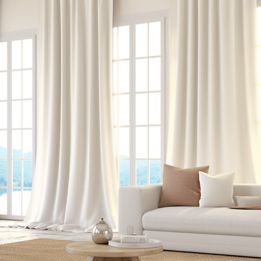 Magnolia Off White Italian Faux Linen Custom Curtain - HalfPriceDrapes.com