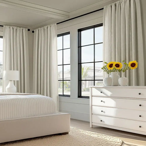 Malted Cream Heavy Faux Linen Custom Curtain