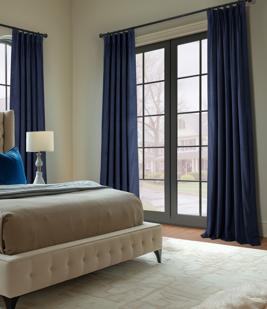 Midnight Blue Signature Velvet Custom Curtain