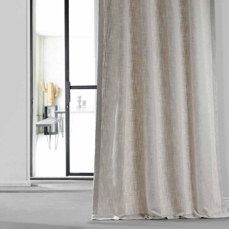 Mod Beige Belga Faux Linen Custom Curtain - HalfPriceDrapes.com