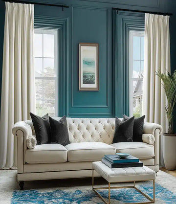 Neutral Ground Signature Velvet Custom Curtain