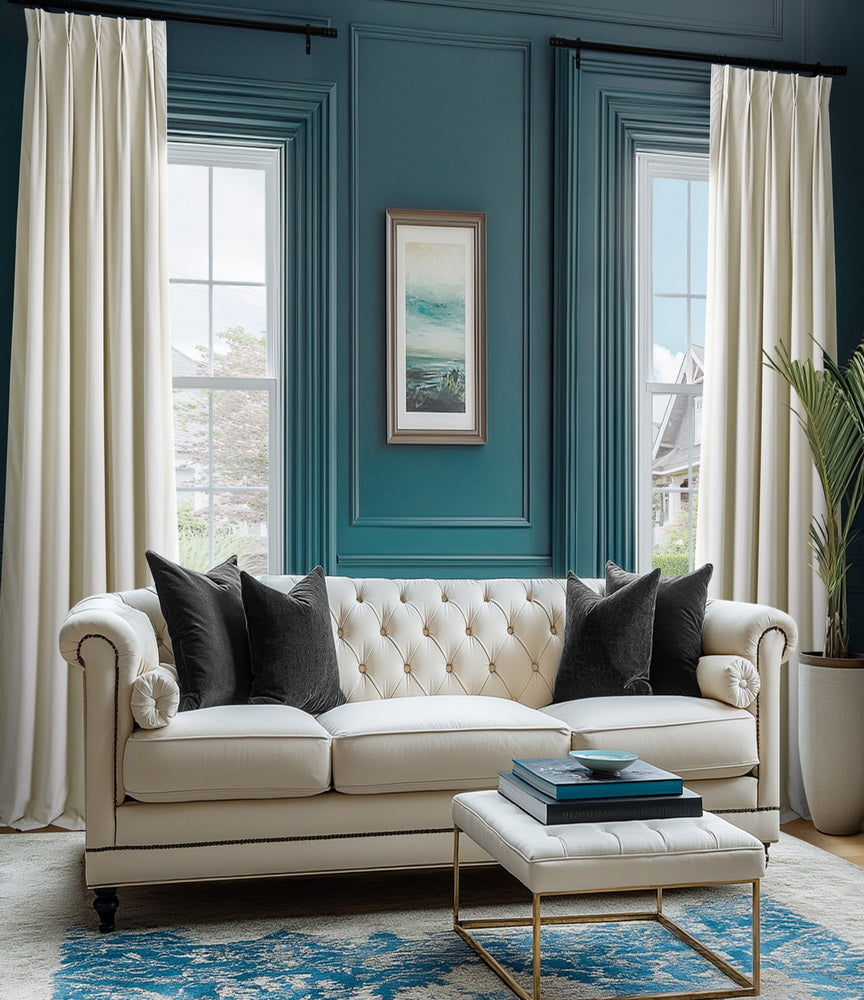 Neutral Ground Signature Velvet Custom Curtain